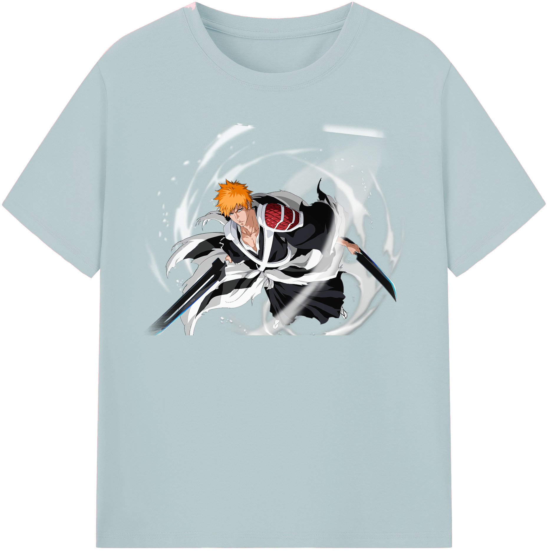 （画像用） ブリーチ 黒崎一護（くろさき いちご）BLEACH Kurosaki Ichigo 綿100％半袖Tシャツ（フロントプリント）